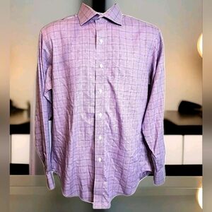 98 Lauren Ralph Lauren Classic Fit NonIron  Purple LS Shirt Mens Size 15.5 34/35